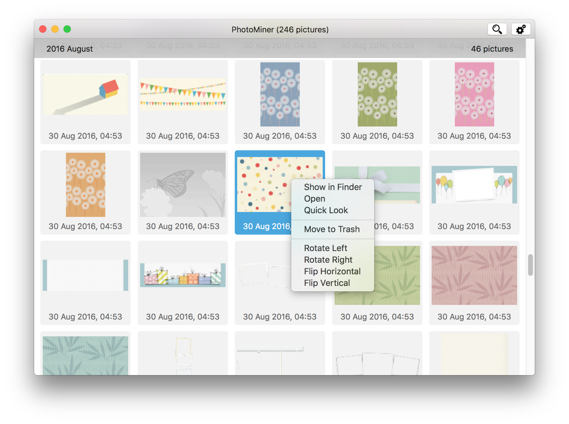 Context menu with native macOS tools